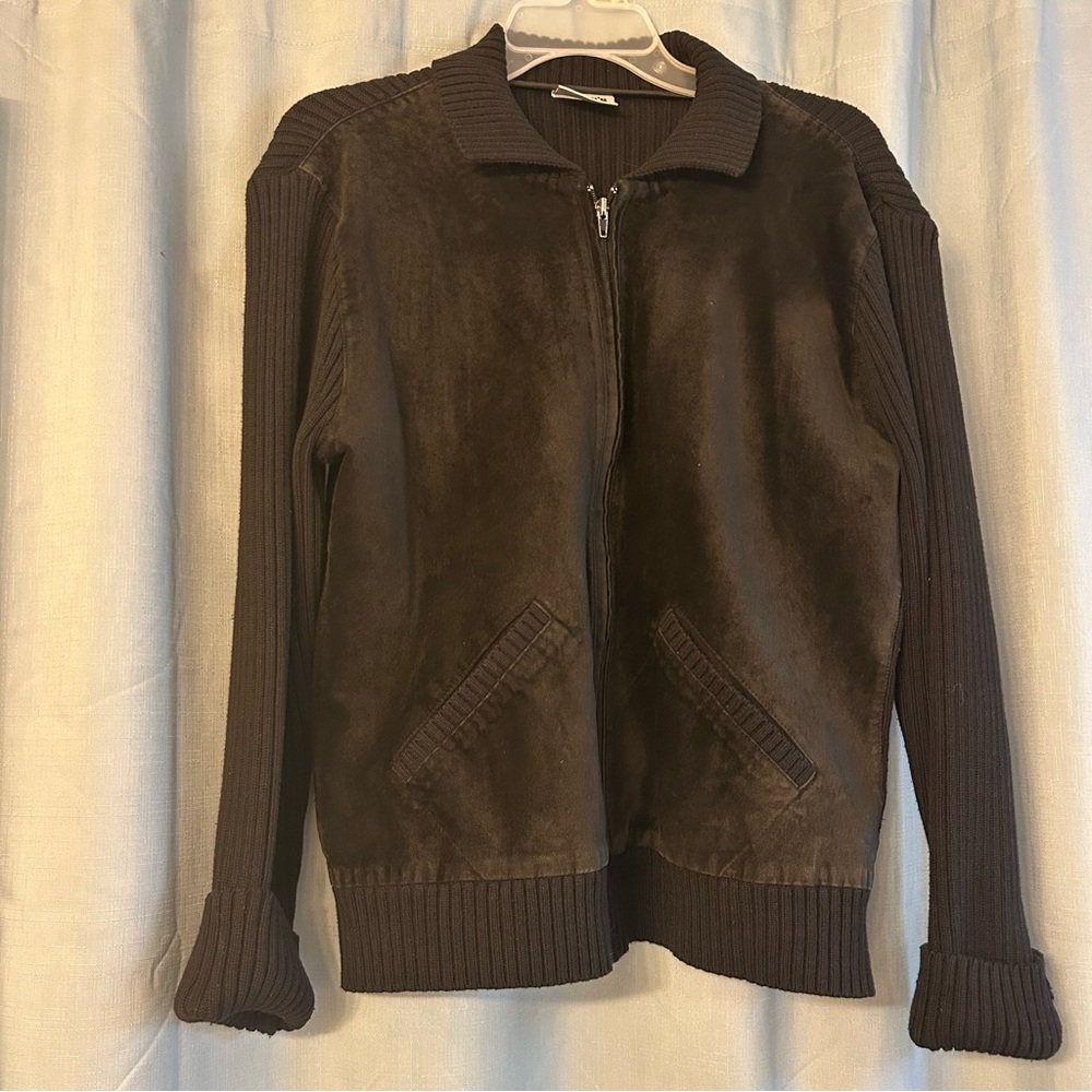 Chico's Black suede and sweater Jacket